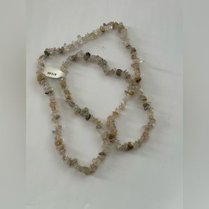 Natural Gemstone Quartz Chips Necklace 29in